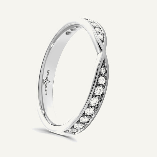 Round Brilliant Cut, Micro Pave, Pinched Diamond Eternity Ring