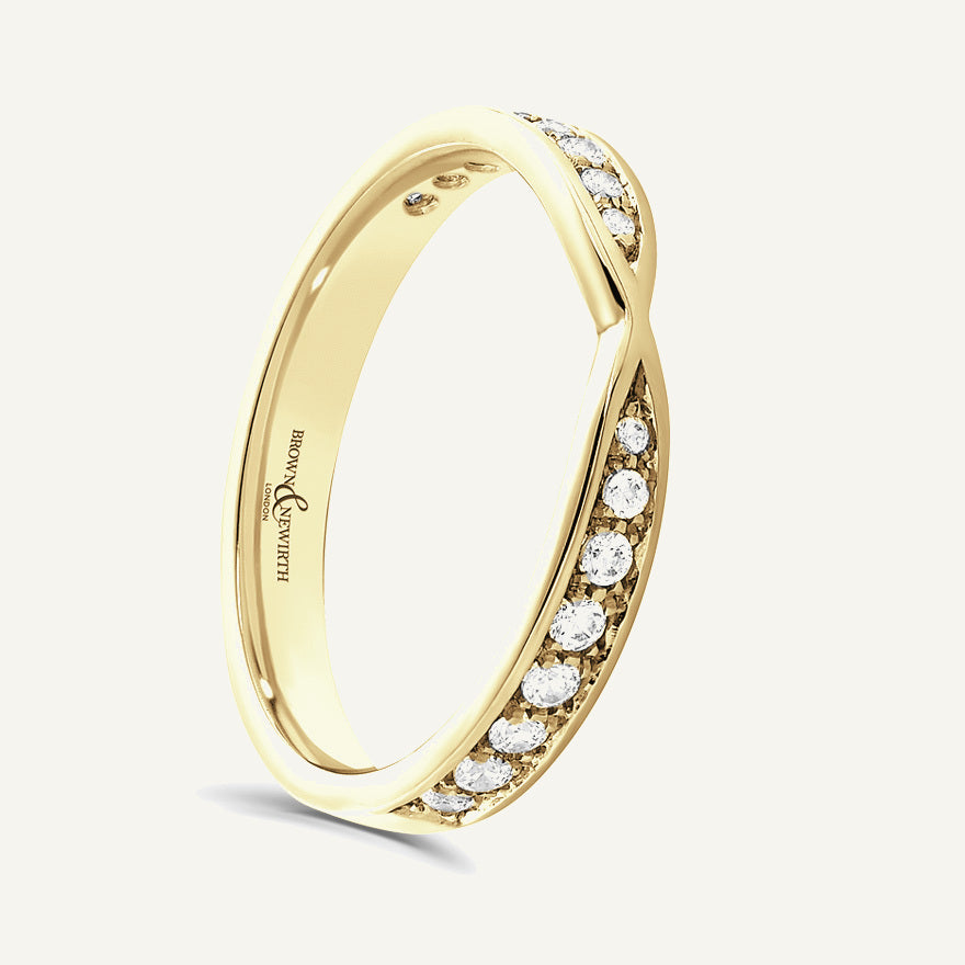 Round Brilliant Cut, Micro Pave, Pinched Diamond Eternity Ring