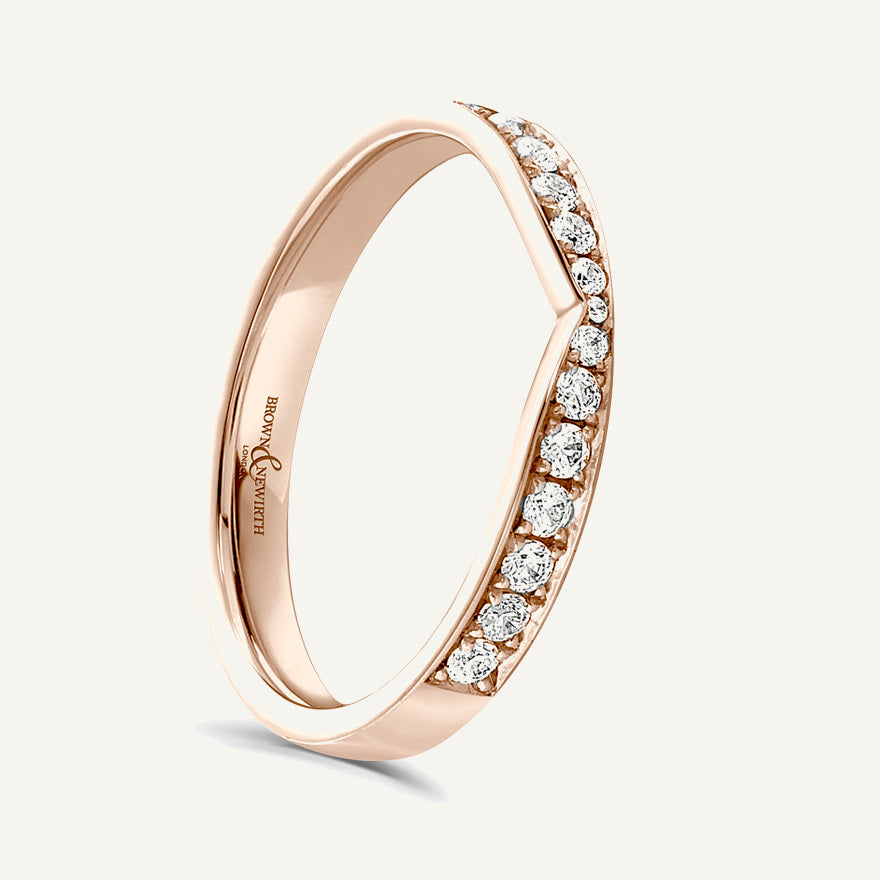 Round Brilliant Cut, Micro Pave, Cutaway Diamond Eternity Ring