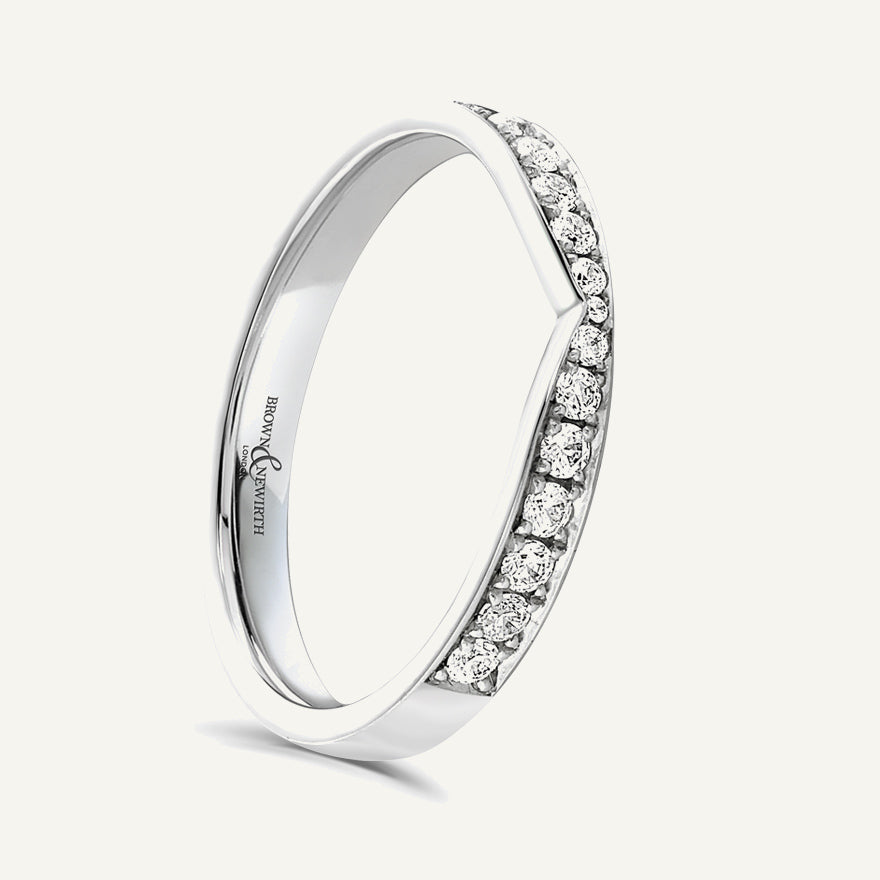 Round Brilliant Cut, Micro Pave, Cutaway Diamond Eternity Ring
