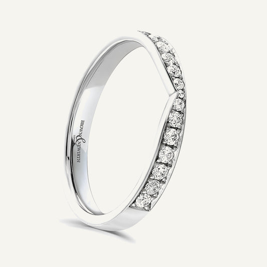Round Brilliant Cut, Micro Pave, Cutaway Diamond Eternity Ring