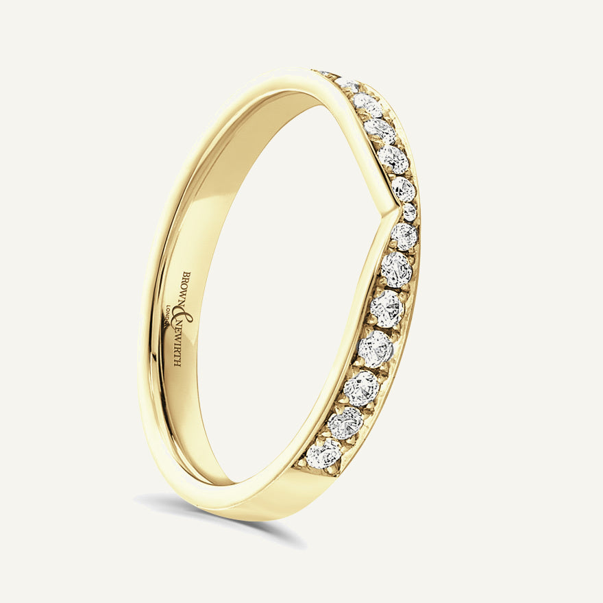 Round Brilliant Cut, Micro Pave, Cutaway Diamond Eternity Ring