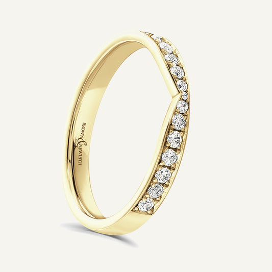 Round Brilliant Cut, Micro Pave, Cutaway Diamond Eternity Ring