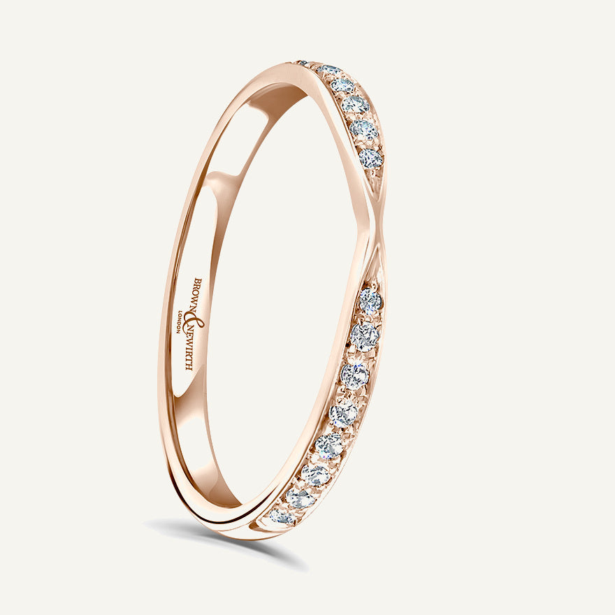 Round Brilliant Cut, Micro Pave, Pinched Diamond Eternity Ring