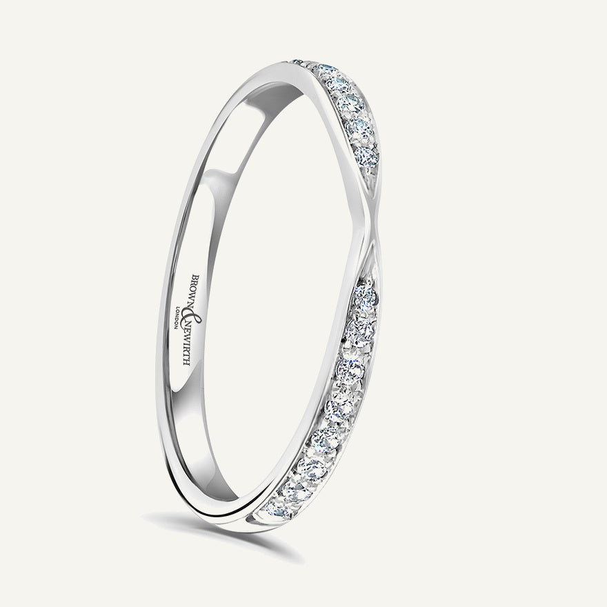 Round Brilliant Cut, Micro Pave, Pinched Diamond Eternity Ring
