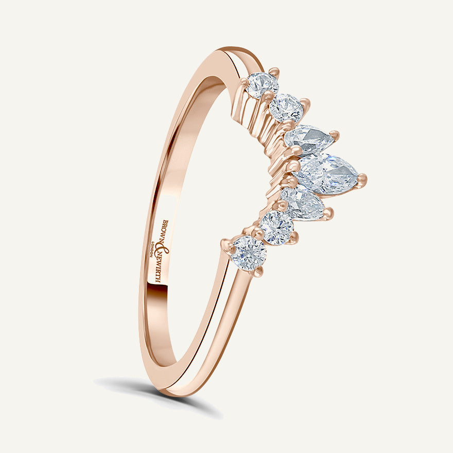 Marquise, Pear And Round Brilliant Cut, Claw, Wishbone Diamond Eternity Ring