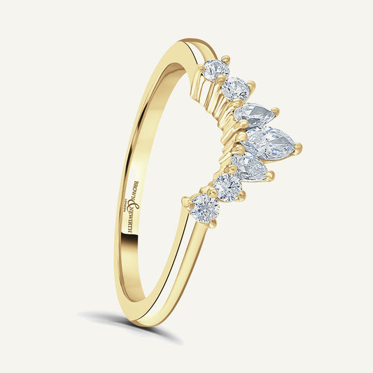 Marquise, Pear And Round Brilliant Cut, Claw, Wishbone Diamond Eternity Ring