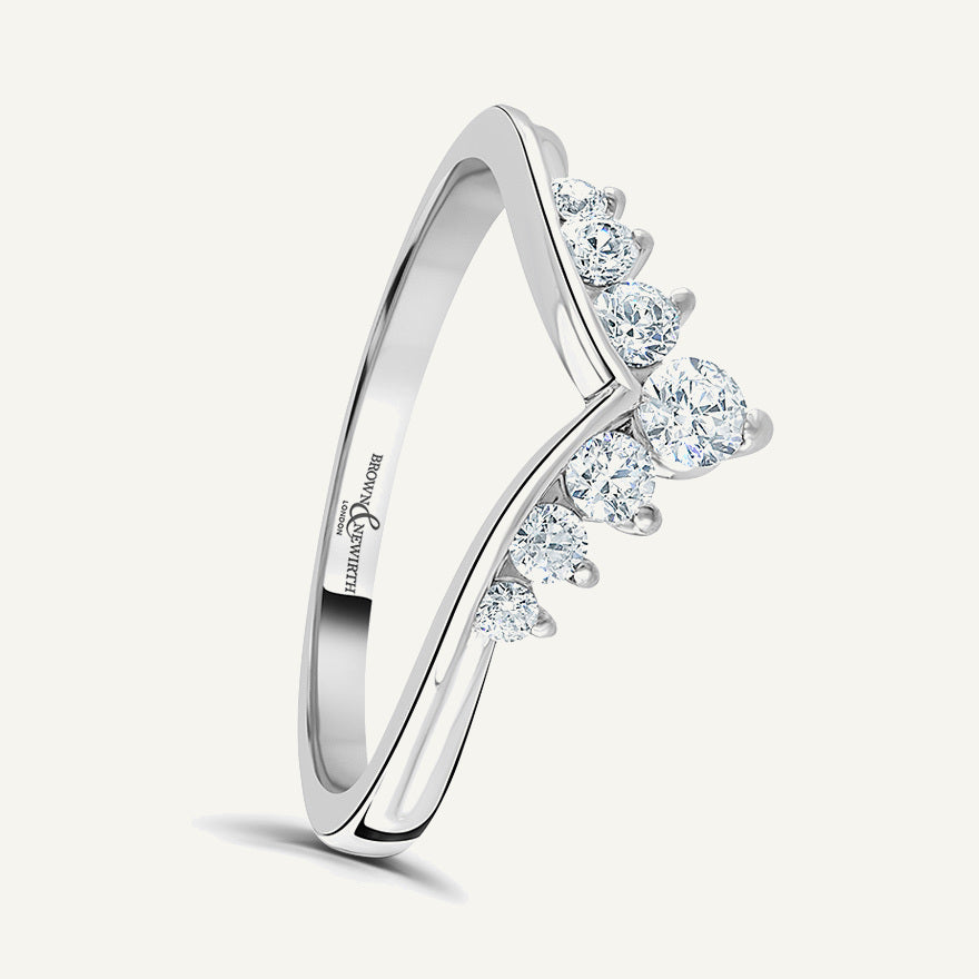 Round Brilliant Cut, Claw, Edged Diamond Eternity Ring