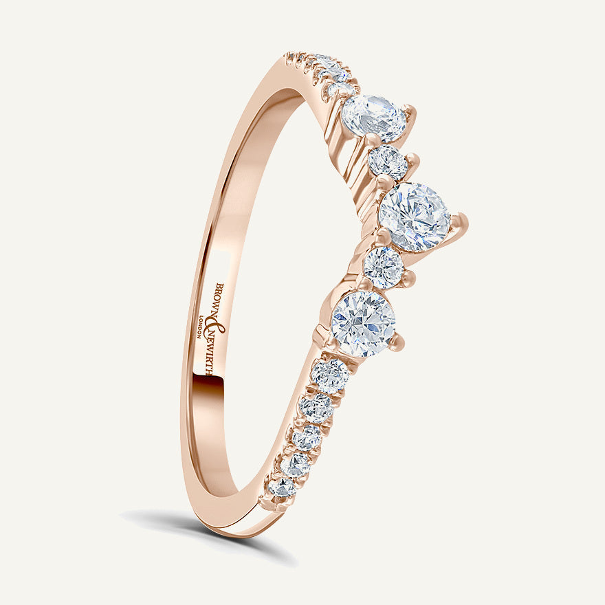 Round Brilliant Cut Mixed Sizes, Claw, Wishbone Diamond Eternity Ring