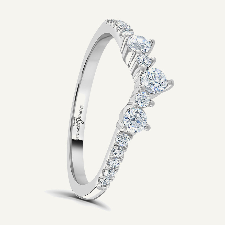 Round Brilliant Cut Mixed Sizes, Claw, Wishbone Diamond Eternity Ring