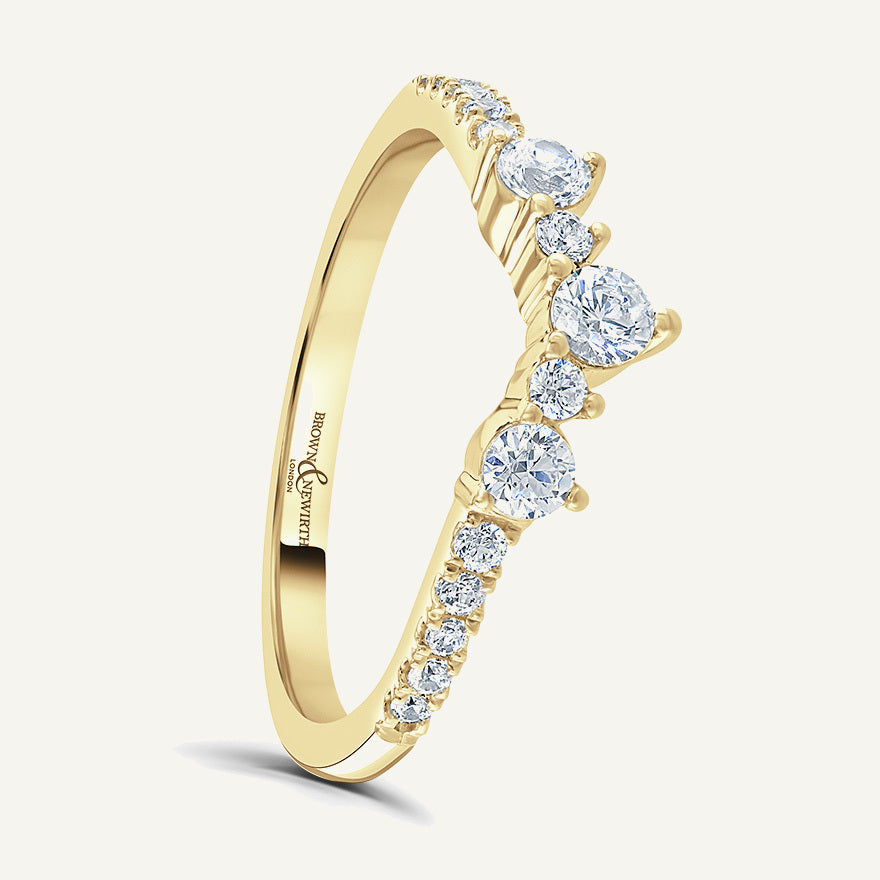 Round Brilliant Cut Mixed Sizes, Claw, Wishbone Diamond Eternity Ring