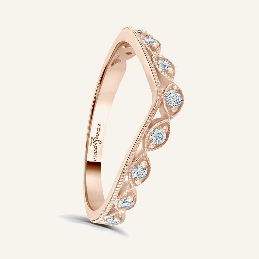 Round Brilliant Cut, Claw, Millgrain Diamond Eternity Ring