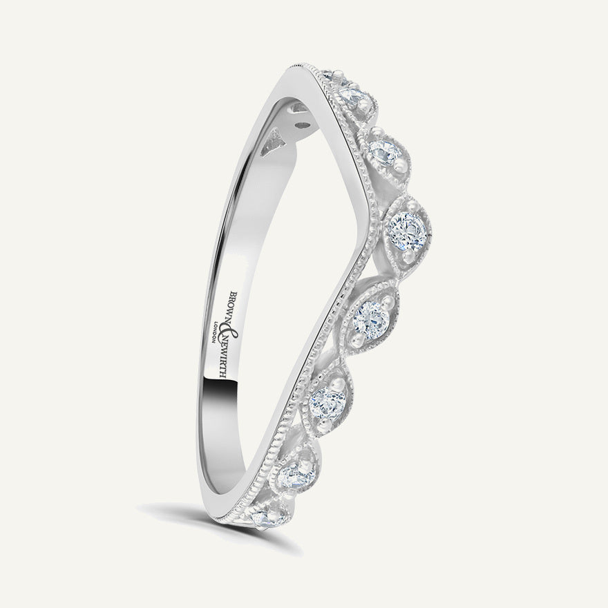 Round Brilliant Cut, Claw, Millgrain Diamond Eternity Ring