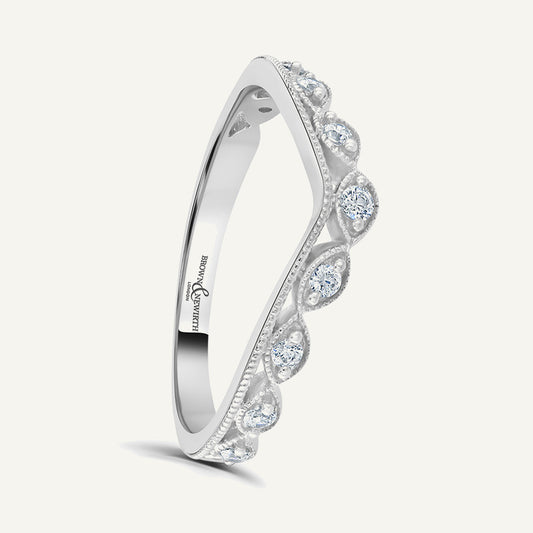 Round Brilliant Cut, Claw, Millgrain Diamond Eternity Ring