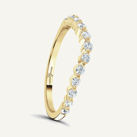 Round Brilliant Cut, Claw, Wave Diamond Eternity Ring