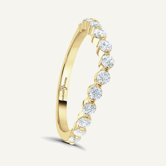 Round Brilliant Cut, Claw, Wave Diamond Eternity Ring