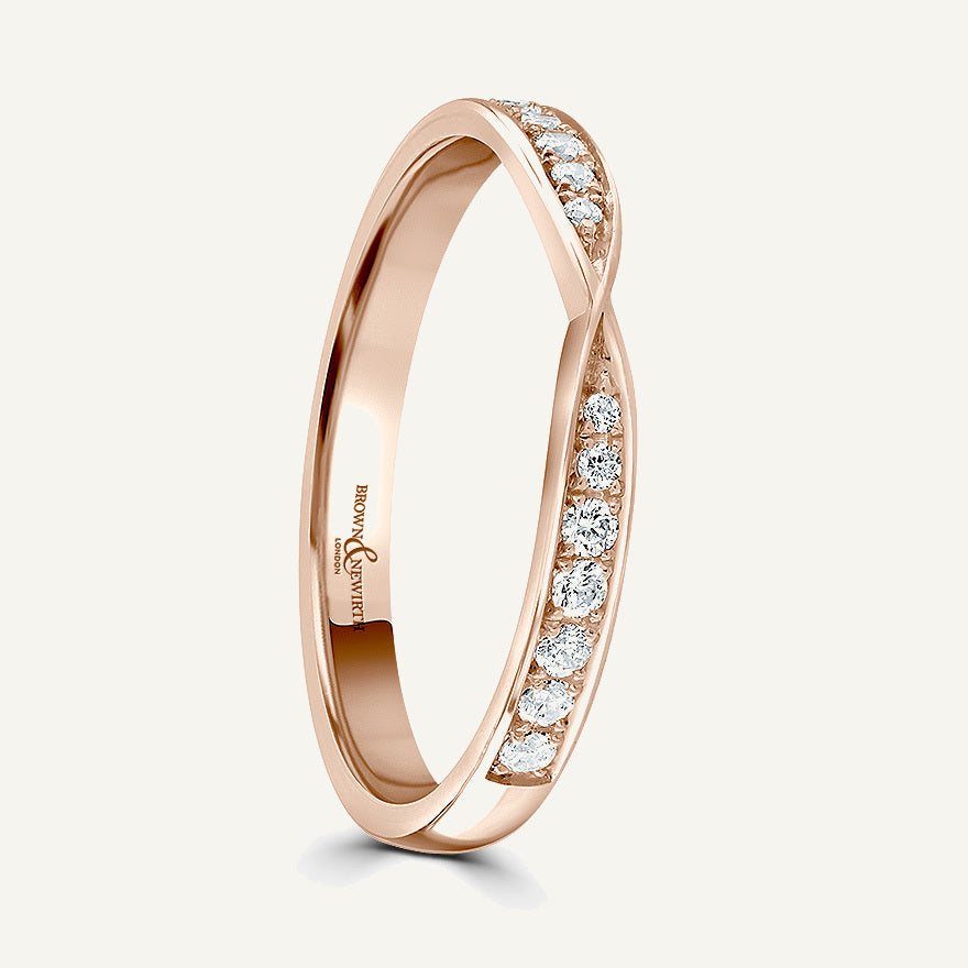 Round Brilliant Cut, Micro Pave, Pinched Diamond Eternity Ring
