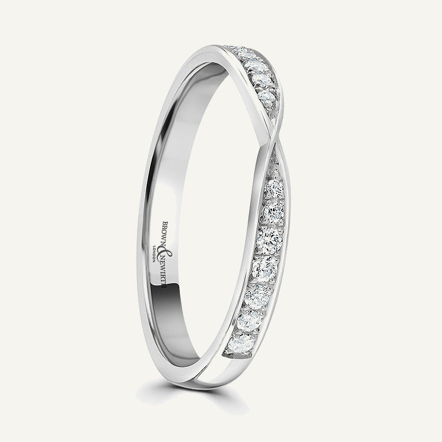 Round Brilliant Cut, Micro Pave, Pinched Diamond Eternity Ring