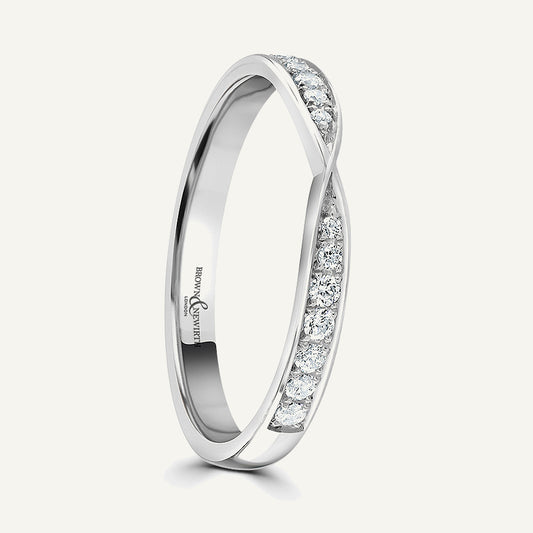 Round Brilliant Cut, Micro Pave, Pinched Diamond Eternity Ring