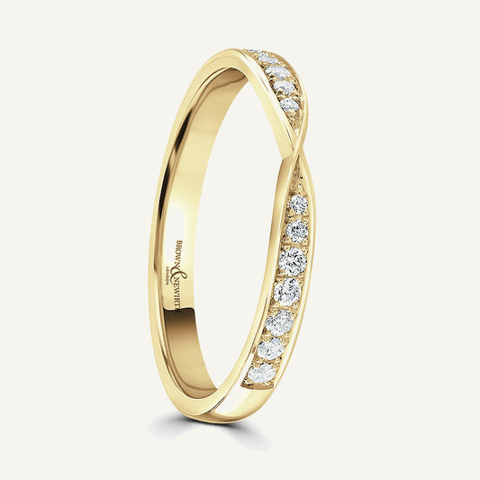Round Brilliant Cut, Micro Pave, Pinched Diamond Eternity Ring