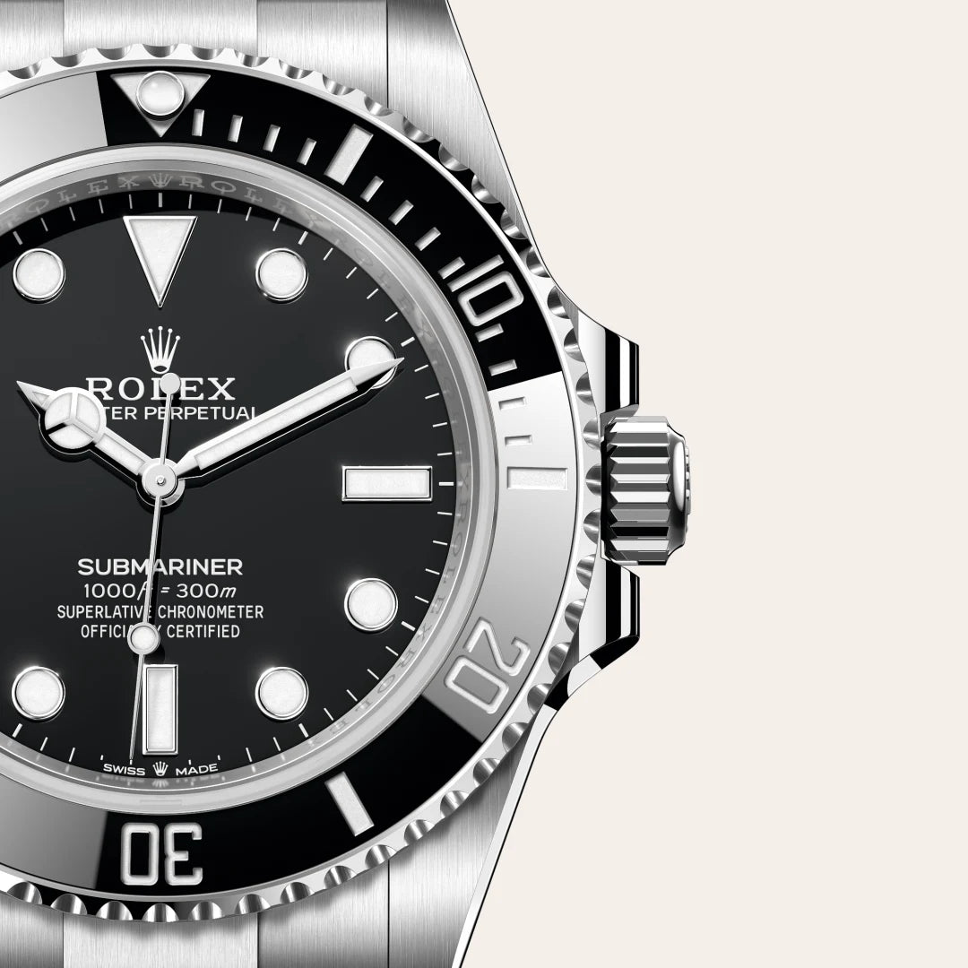 Rolex Submariner in Oystersteel with a Black dial, Unidirectional rotatable 60-minute graduated, scratch-resistant Cerachrom insert in black ceramic, numerals and graduations coated in platinum bezel, Oyster, three-piece solid links bracelet