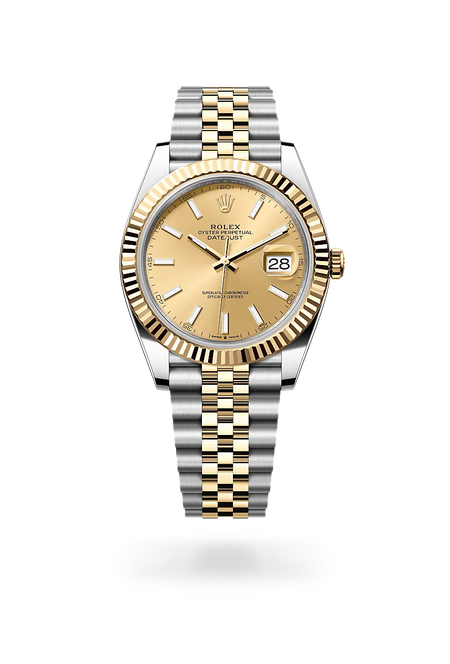 Rolex Datejust 41 in Yellow Rolesor - combination of Oystersteel and yellow gold with a Champagne-colour dial, Fluted bezel, Jubilee, five-piece links bracelet