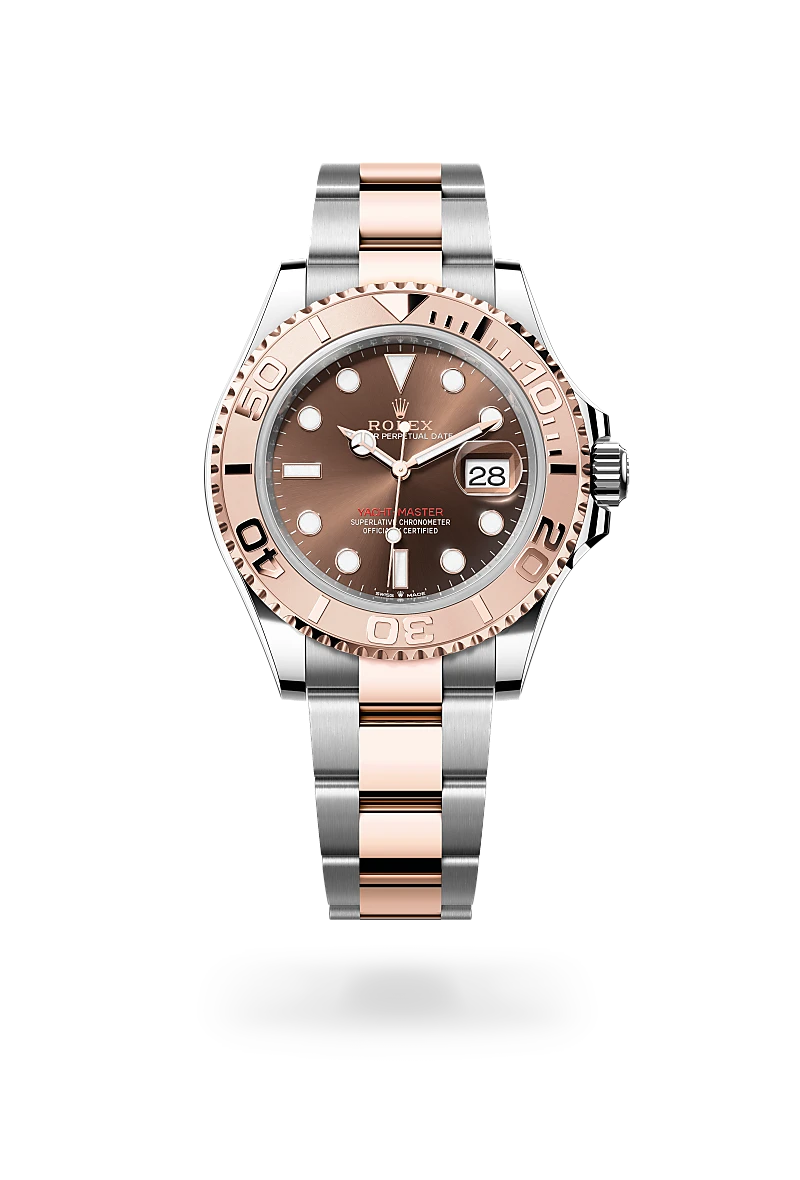 Rolex Yacht-Master 40 in Everose Rolesor - combination of Oystersteel and Everose gold with a Chocolate dial, Everose gold bidirectional rotatable 60-minute graduated with raised numerals bezel, Oyster, three-piece solid links bracelet