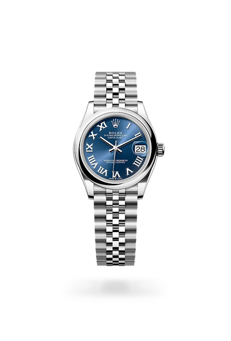 Rolex Datejust 31 in Oystersteel with a Bright blue dial, Domed bezel, Jubilee, five-piece links bracelet