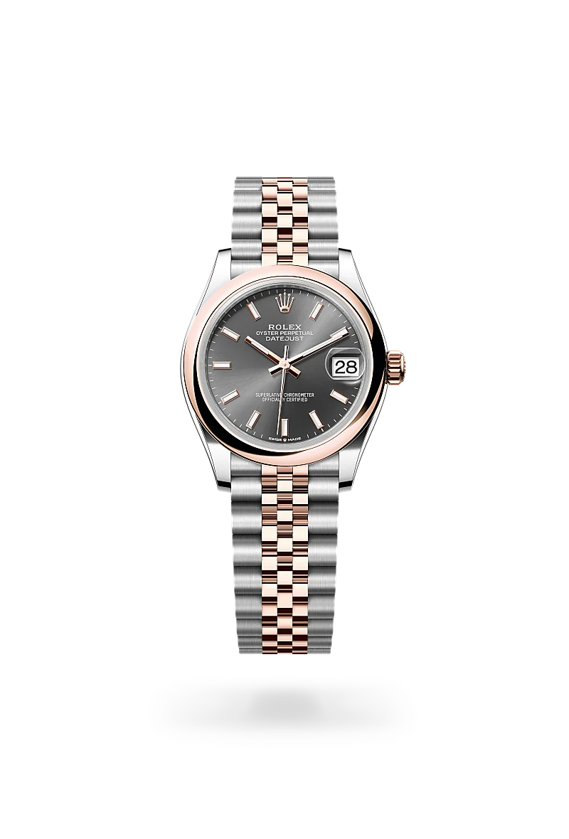 Rolex Datejust 31 in Everose Rolesor - combination of Oystersteel and Everose gold with a Slate dial, Domed bezel, Jubilee, five-piece links bracelet