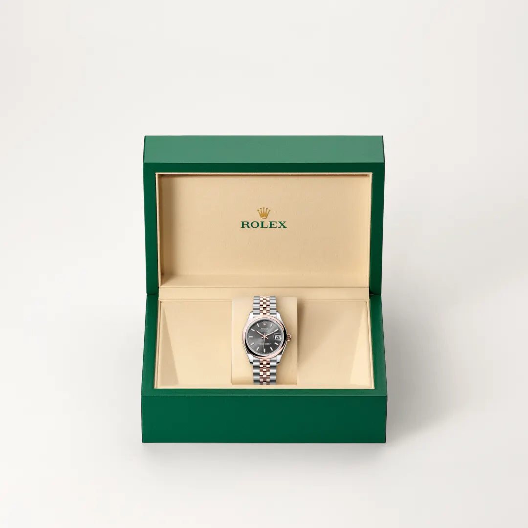 Rolex Datejust 31 in Everose Rolesor - combination of Oystersteel and Everose gold with a Slate dial, Domed bezel, Jubilee, five-piece links bracelet