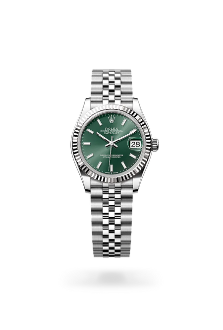 Rolex Datejust 31 in White Rolesor - combination of Oystersteel and white gold with a Mint green dial, Fluted bezel, Jubilee, five-piece links bracelet