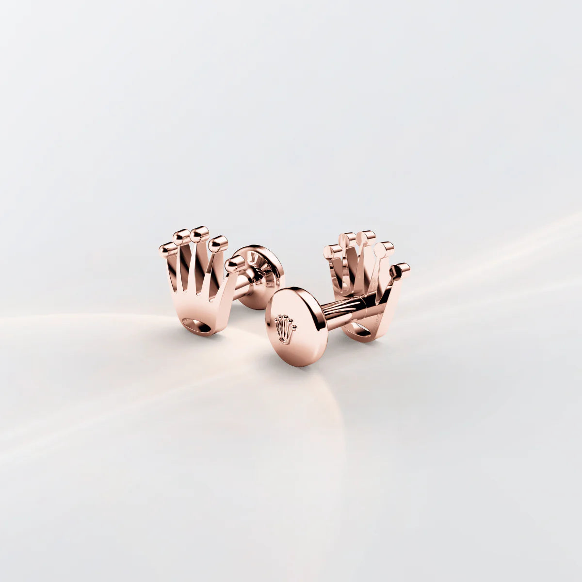 Rolex Crown cufflinks in 18 ct Everose gold, a1015 at Lister Horsfall