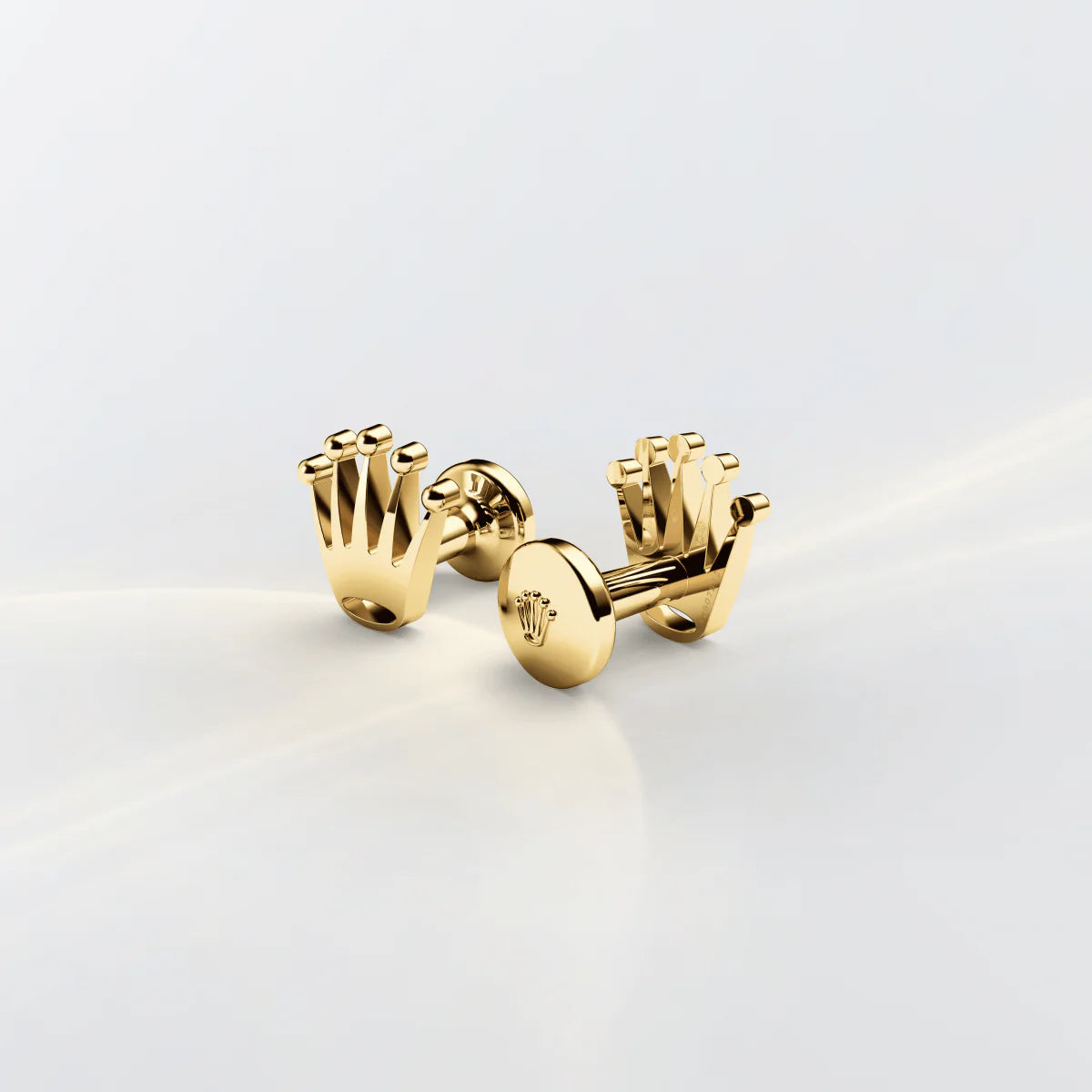 Rolex Crown cufflinks in 18 ct yellow gold, a1018 at Lister Horsfall