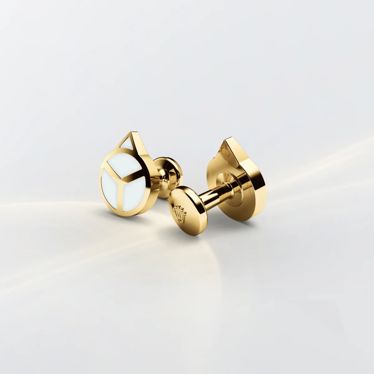 Rolex Hand cufflinks in 18 ct yellow gold, a1028 at Lister Horsfall