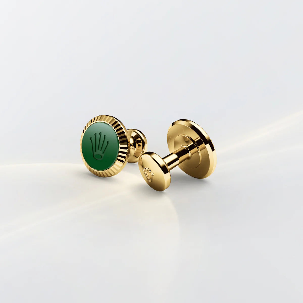 Rolex Fluted cufflinks in 18 ct yellow gold, a1038 at Lister Horsfall