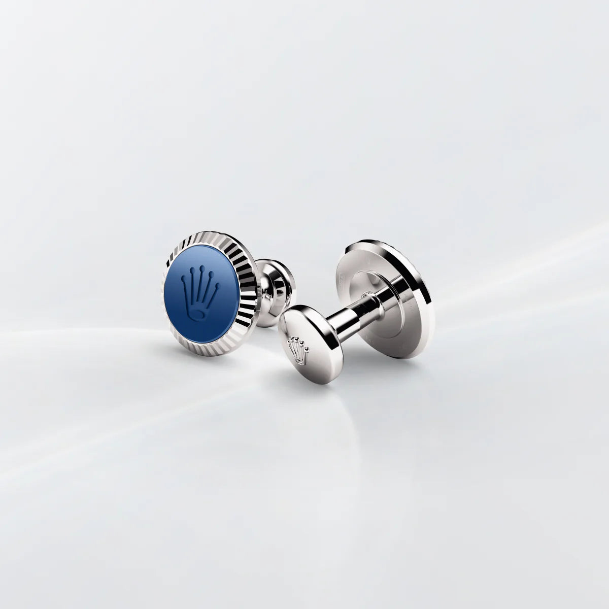 Rolex Fluted cufflinks in 18 ct white gold, a1039 at Lister Horsfall