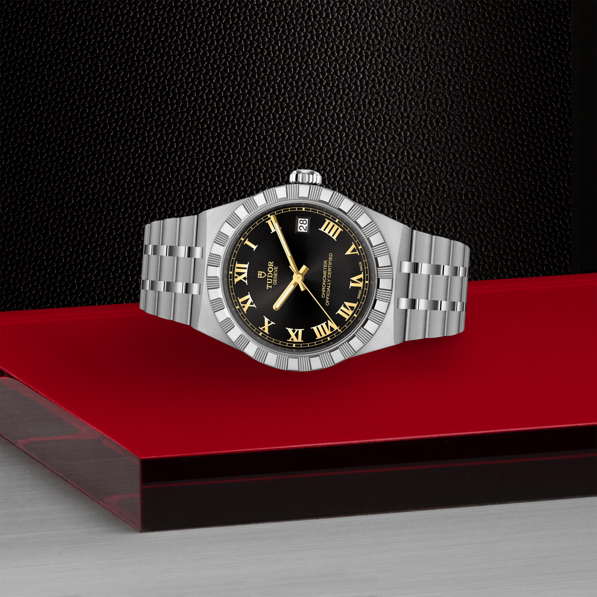 TUDOR Royal 36mm Swiss automatic watch with black dial and five-link stainless steel bracelet