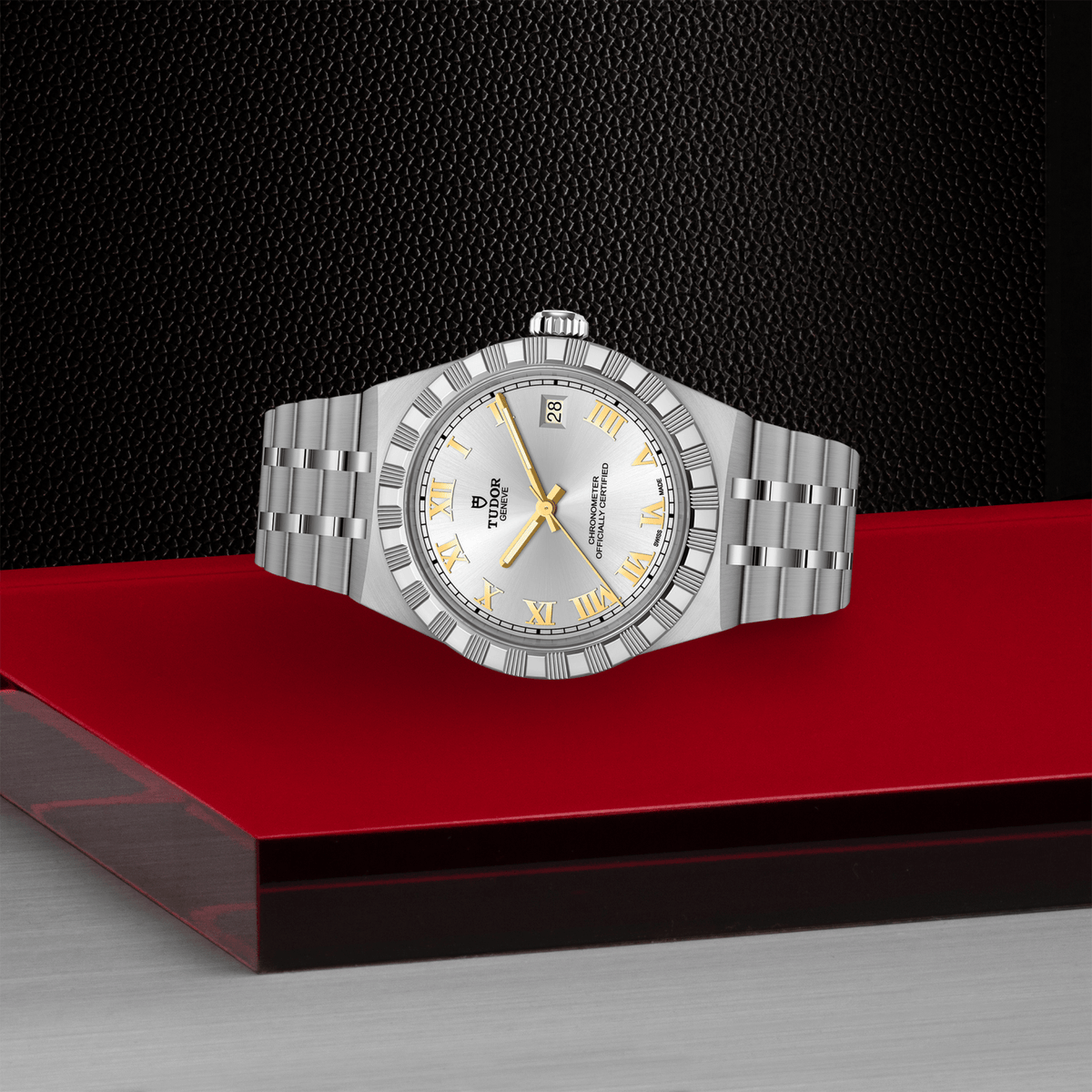 TUDOR Royal 36mm Swiss automatic watch with black dial and five-link stainless steel bracelet