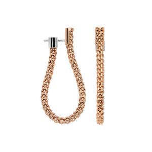 Fope Flex'it Essential Medium Hoop Earrings in 18ct Rose Gold