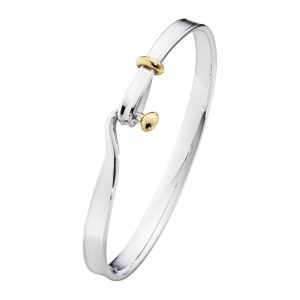 Georg Jensen Torun Bangle in sterling silver and 18ct yellow gold.